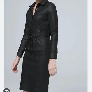 WHBM Black Coated Denim Dress NWT $150 (Q-3)